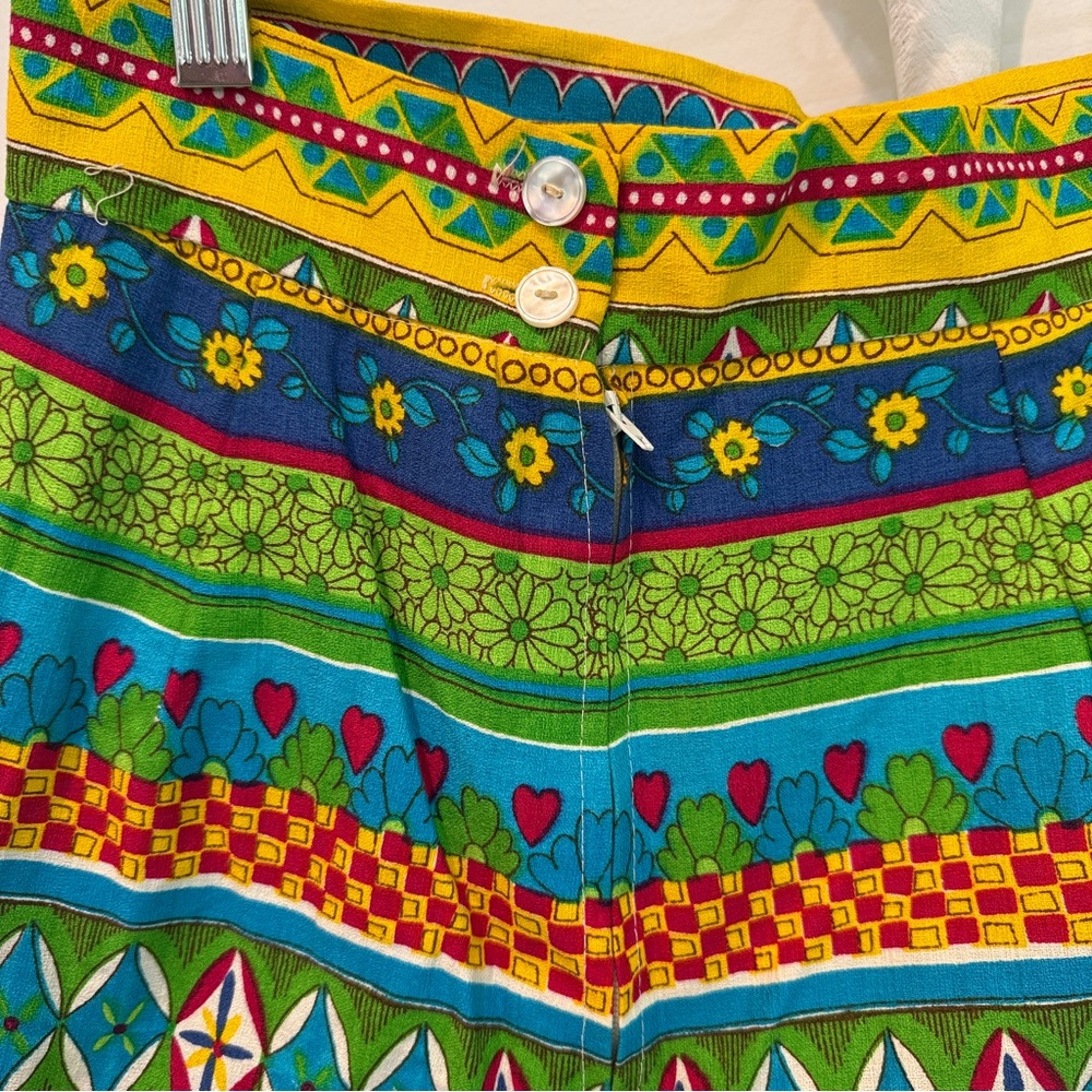 Vintage Patterned Wide-Leg Pants - Picture 3 of 5
